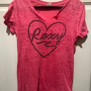 Roxy Coral Pink Short Sleeve Logo Tee
